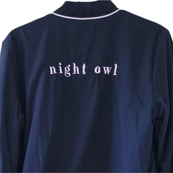 Kate Spade Robe Night Owl Xsmall Small Black Pink Shortie Robe, No Tie - Picture 2 of 8